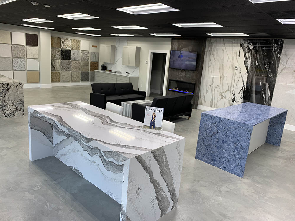 How can I see the porcelain slabs before deciding on getting them?